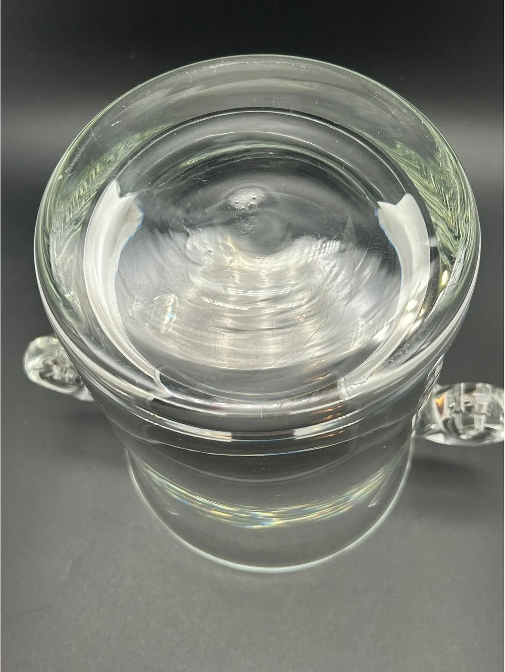 Elegant Clear Crystal Ice Bucket/Wine Chiller with Twisted Handles